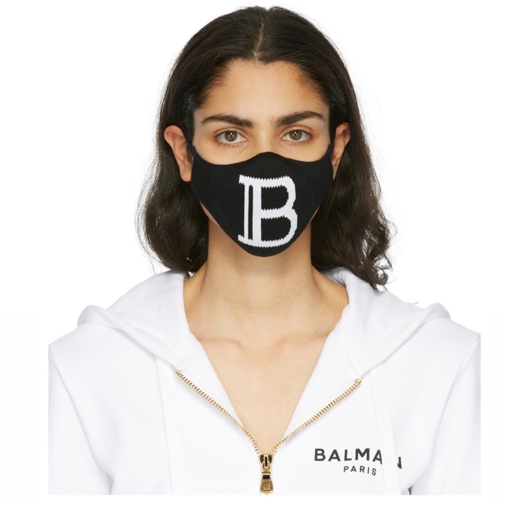 Balmain Black Logo Mask 😷